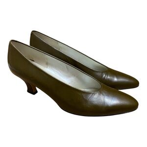 Liz Claiborne Womens Vintage Brown Pumps High Heels Size 7.5 80s Work Wear